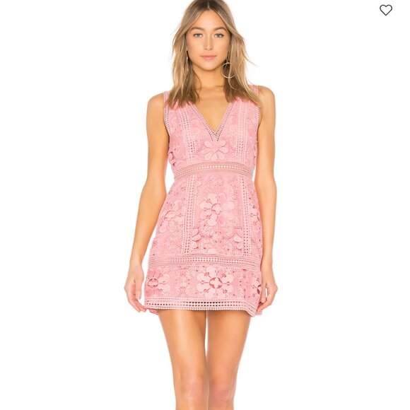Alice + Olivia Blossom Pink Eyelet Lace Zula Dress Size 2 Retail $500 - Picture 1 of 16